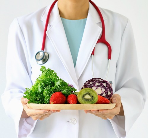 Doctor with Healthy Meal Plan